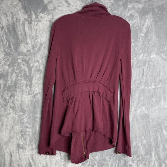 XCVI Women's M Jacket Asymmetrical Ruffle Zip Front Cotton Lagenlook - Picture 4 of 10